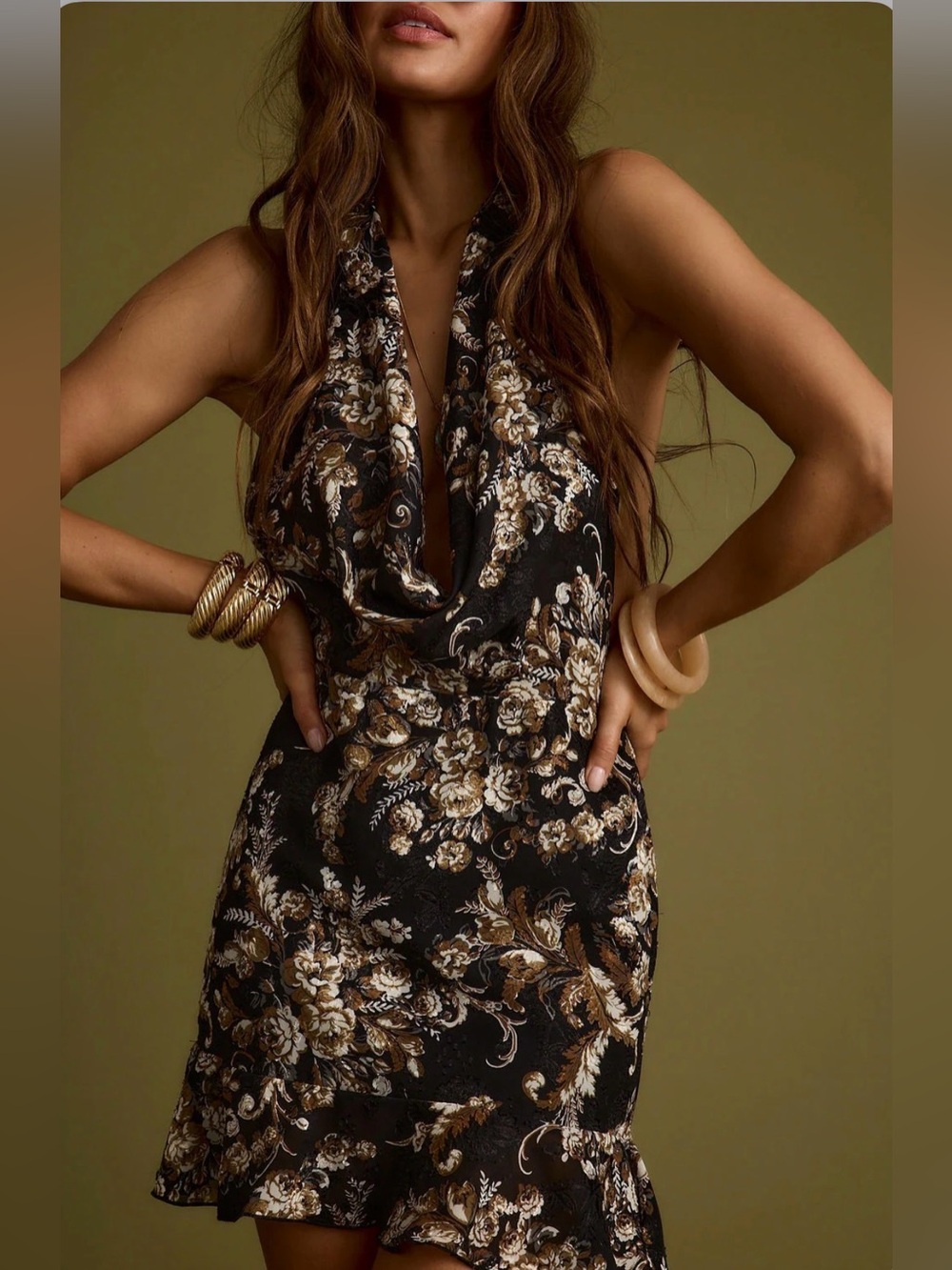 12th Tribe Sofia Black Floral Mini Dress - Size S - Picture 6 of 16